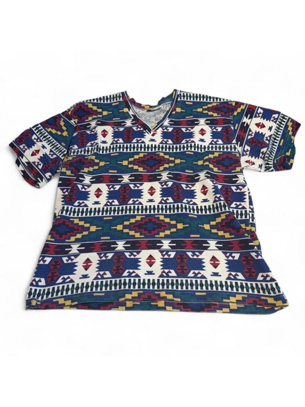 Vintage 90's Aztec Print Short Sleeve Graphic T-Shirt Women's Medium Southwest